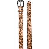 Silverton Men's Pirarucu Print Genuine Leather Western Style Tan Belt