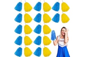 Lovecheer 24PCS Pom Poms Cheerleading Plastic Cheerleader Pom Poms with Handle Cheering for Sports Spirited Dance Party Performance