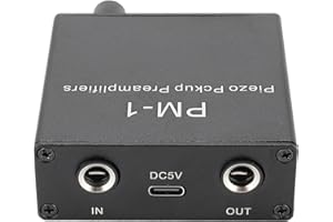 Zopsc Piezo Pickup Preamplifier for Guitar Violin Ukulele, High Impedance JFET Circuit, 20dB Gain, 10 Hour Rechargeable Batte