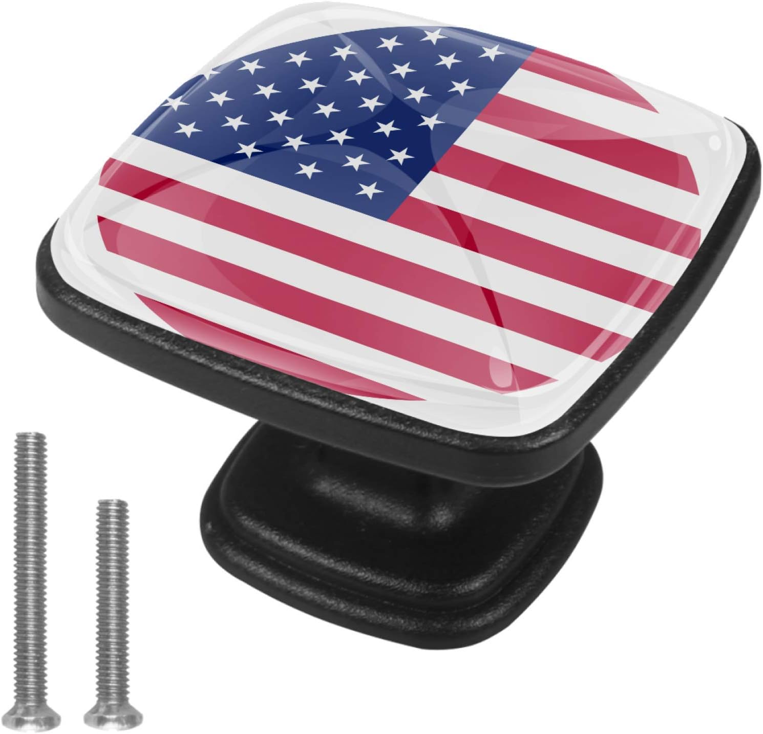 Dresser knobs for Girls American Flag Knobs Crystal Glass