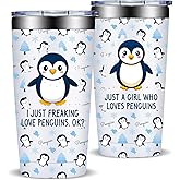Fufandi Penguin Gifts for Women - Penguin Themed Tumbler, Christmas Birthday Gift for Teacher, Women, Her - Tumbler Cup 20oz