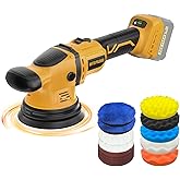 VERVEWAVE Cordless Buffer Polisher Kit for Dewalt 20V Battery (No Battery), 6-Inch Orbital Car Polisher Variable Speed 1800—5500 RPM, 17PCS Polishing Accessories, for Car Polishing/Waxing (Tool Only)