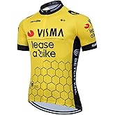 Men's Cycling Bike Jersey Short Sleeve Biking Shirt with 3 Rear Pockets + Zipper Pocket Breathable Quick Dry Bicycle Jersey