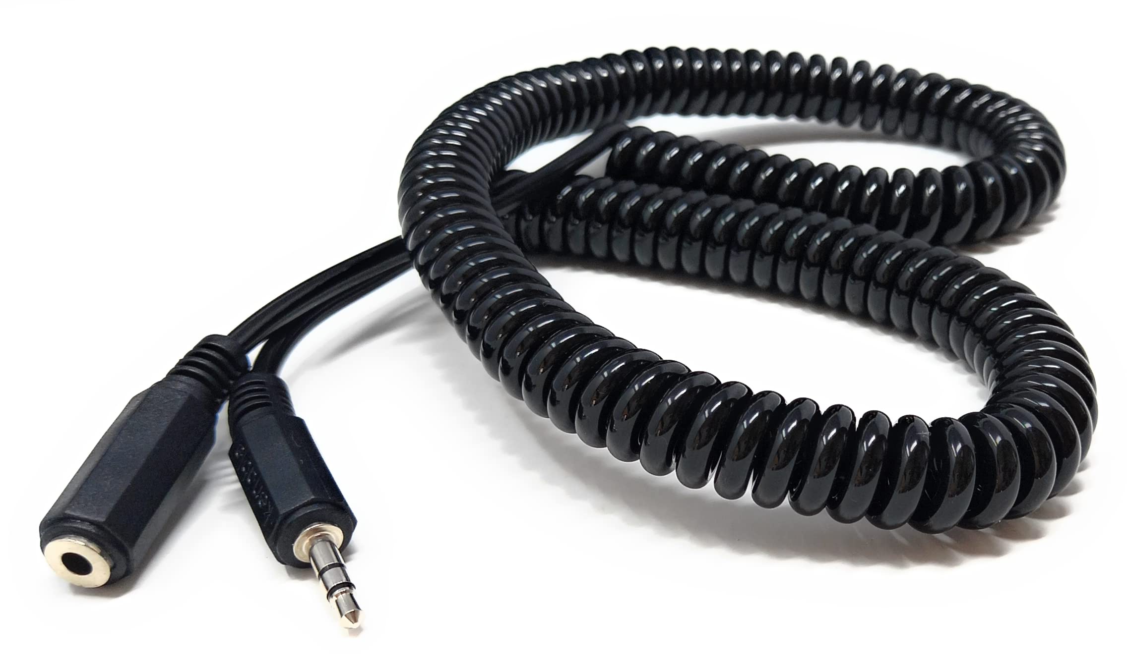 DRUT 3m 3.5mm Stereo Jack to 3.5mm Socket Headphone, Speaker, HI-FI Extension Coiled Cable Lead 10ft