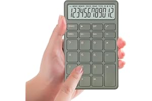 VEWINGL 12 Digit Calculator,Hold with one Hand,4 Function Calculator with Large LCD Display for Office,School,Home & Business Use,Automatic Sleep,5.4 * 3.3in