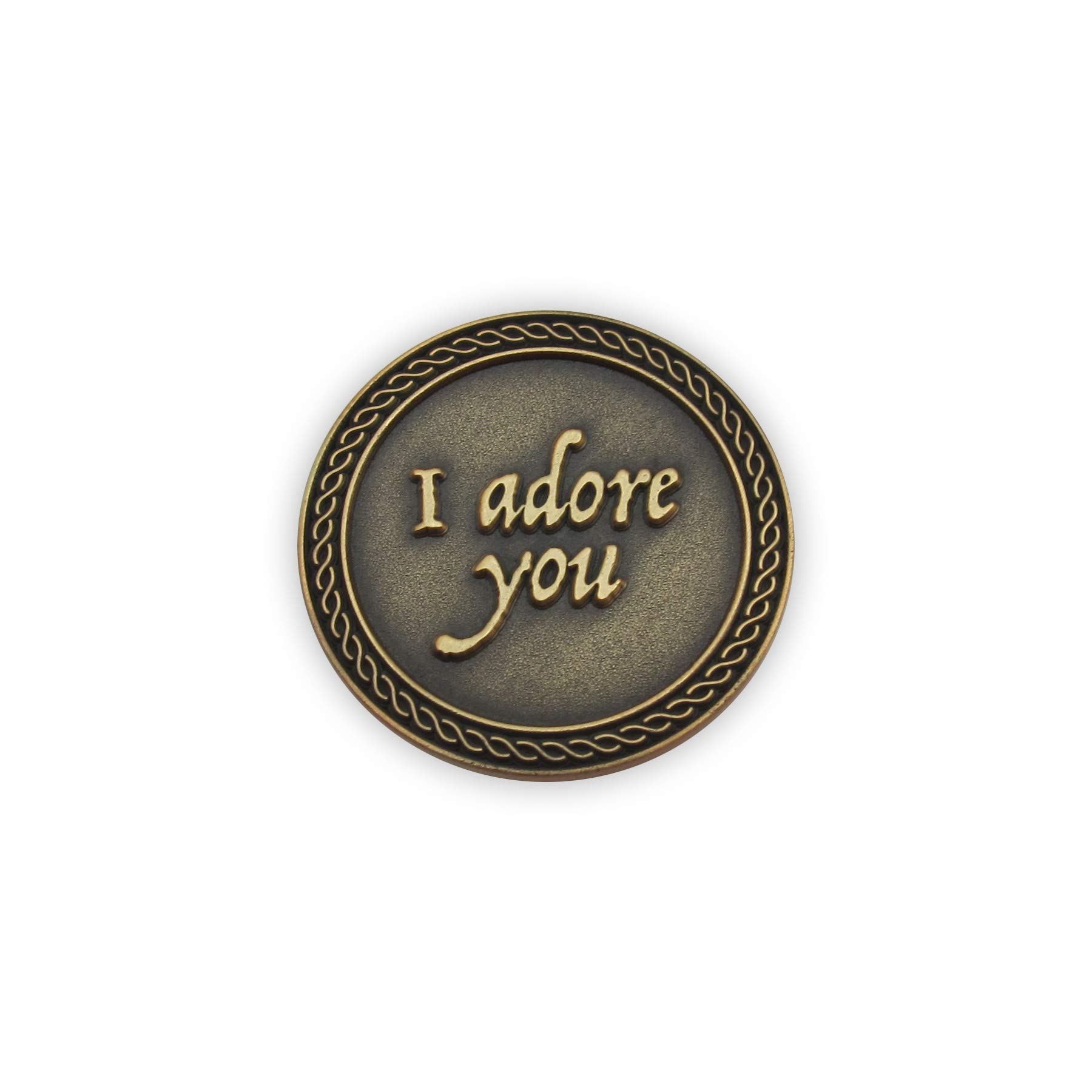 Romantic Love Expression Antique Gold Plated Pocket Coin for Date Night, I Adore You, I Want a Lifetime with You, Love Gift for Men and Women, from Him or Her