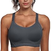 Wingslove High Impact Sports Bra for Women Wireless Adjustable Criss Cross Back Workout Bra No Bounce