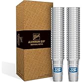 Top Cup Aluminum Cups, 12 oz Reusable Party Cups, Cold-Holding, Recyclable, 12 oz Cup, 50 Cups Per Pack, Made in USA