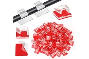 PETKNOWS 80 PCS Adhesive Cable Clips Christmas Clear Light Strip Mounting Clips Led Light Wire Holder Cable Clamp Organizer for Desk Outdoor Wall Cable