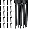 SanSanYa 50PCS Garden Landscape Edging Spikes 10IN Plastic Garden Stakes Anchors Garden Ground Stake Landscape Anchoring Spikes for Edging Terrace Board Lawn (Black)