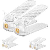 10-Pack Clear Shoe Stacker Organizers - Adjustable Double Deck Shoe Slots For Closet, Space Saver For Sneakers, Heels