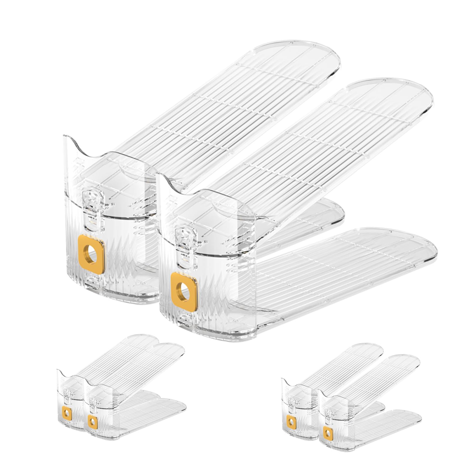 GlSAKE Space Saver Shoe Stacker 6Pack Clear Shoe Slots Organisers Adjustible Shoe Holder Stand Shoe Rack Storage Organisers For Cabinet