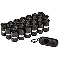 Amazon Basics Unscented Dog Poop Bags with Dispenser and Leash Clip, Large 9x13-Inch Bags