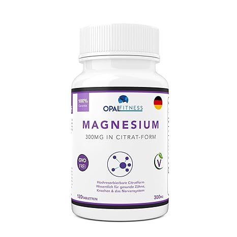 Magnesium Citrat Tabletten | 300mg Formel mit hoher biologischer Verfügbarkeit | Ergänzungsmittel für gesunde Zähne, Knochen,