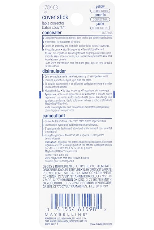 maybelline cover stick yellow