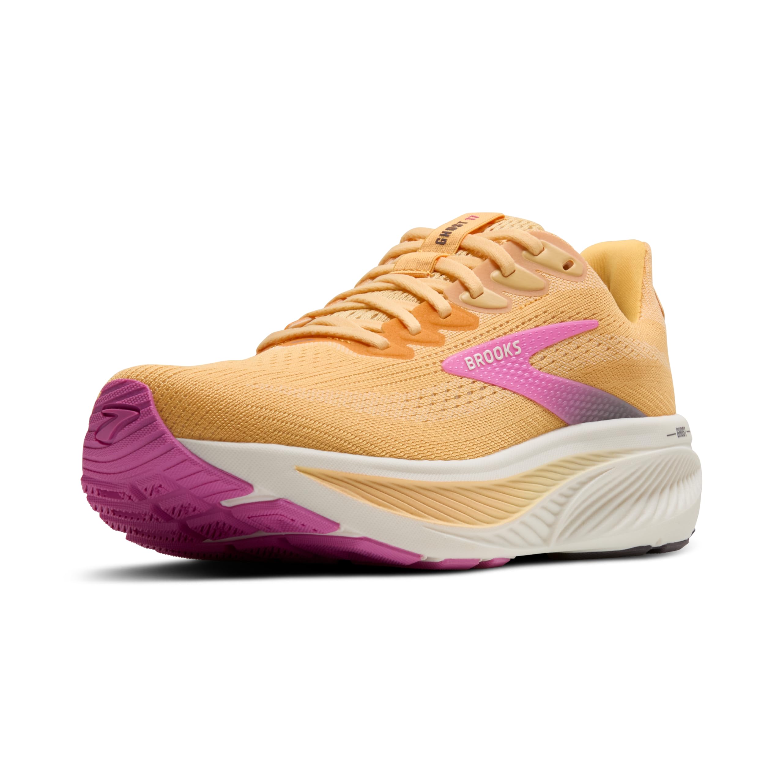 Brooks Women’s Ghost 17 Neutral Running Shoe - Apricot/Grey/Pink - 11 Medium Image