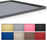 Hubulk Dog Feeding Mat 24x16 0.5in Grey Silicone Waterproof Non-slip