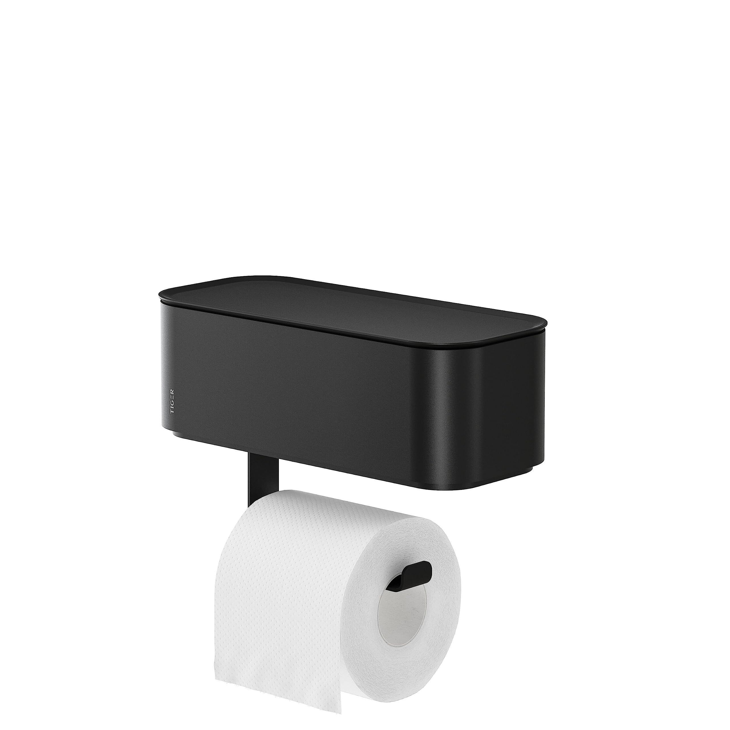 Tiger 2-Store Toilet roll holder with storage box Black — image 1