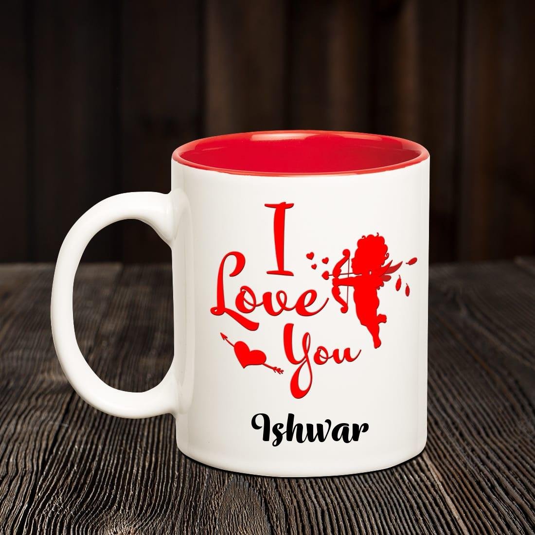Buy Chanakya I Love You Ishwar Romantic Inner Red Coffee Name Mug