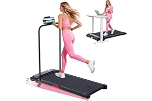 WILDROOT ORGANIC Walking Pad with Handle Bar and Incline, 3.0HP Electric Portable Small Treadmills with Incline for Home Small Spaces, 0.6-7.6MPH Compact Walking Pads Treadmill with Handles, 350LBS