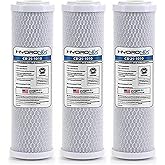 Hydronix HX-CB-25-1010/3 Reverse Osmosis & Drinking Filter Nsf Coconut Carbon Block Water Filter 2.5 x 10, micron - 3 Pack, White