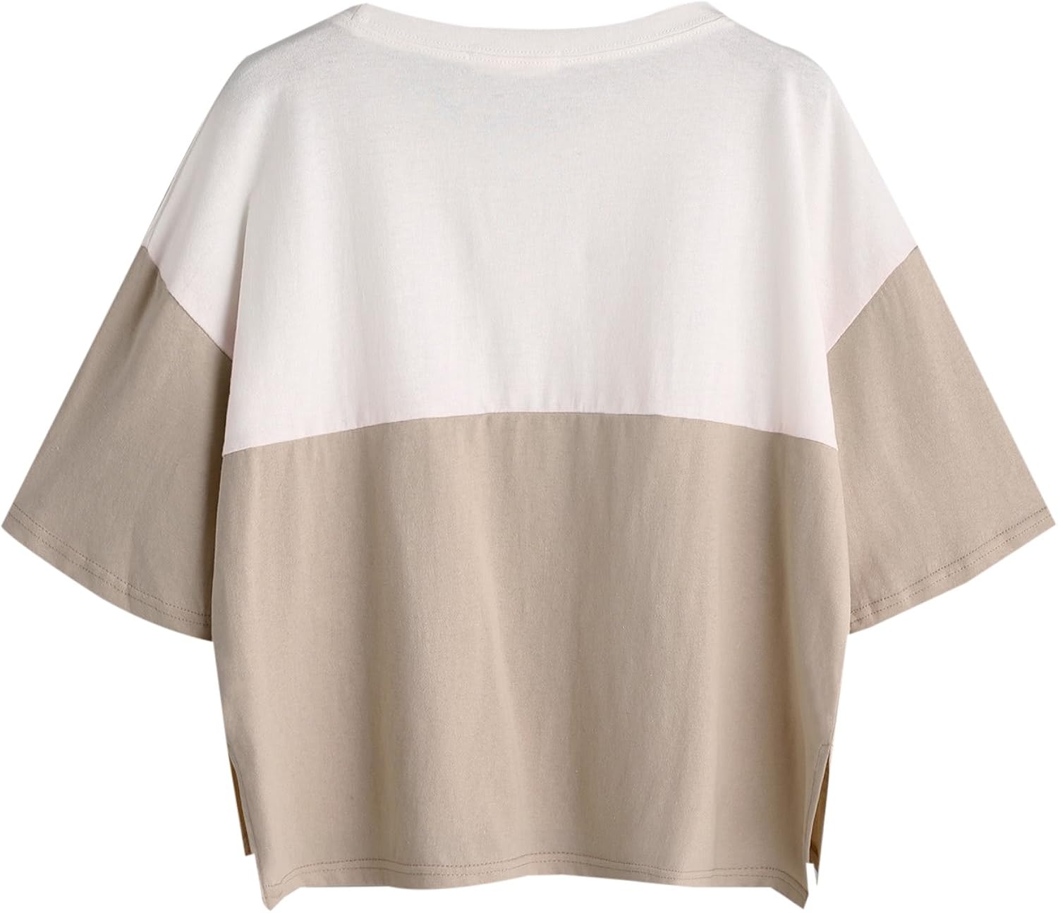SweatyRocks Women's Color Block Half Sleeve High Low Casual Loose T-Shirt Tops at  Women’s Clothing store