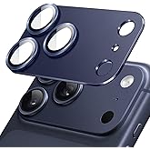 JETech Camera Lens Protector for iPhone 17 Pro Max 6.9-Inch, Full Coverage 9H Tempered Glass Ring Cover, Matte Metal Plate, C