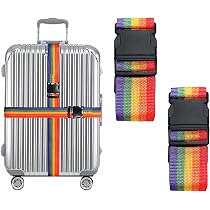 2 Pack Suitcase Belts, Adjustable Luggage Straps, Bright Colors