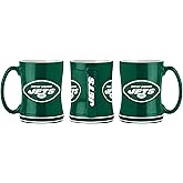 Boelter Brands NFL New York Jets Mugcoffee Mug 14oz Sculpted Relief 2019, Team Colors, One Size