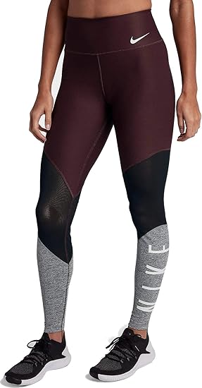 NIKE Power Mallas, Mujer, Burgundy Crush/Black/White, L: Amazon.es ...