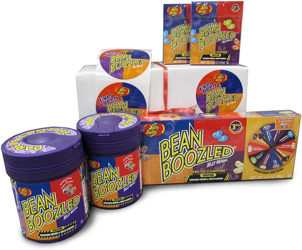 Beanboozled Gift Box Including 2 Dispensers, 1 Spinner Box, 2 Refills, and 12 Stickers