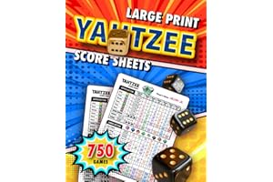 Large Print Yatzee Score Sheets: 750 Scoring Games & 130 Original Yazee Pads For Scorekeeping.