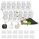 MISFANS Ceramic Cat Water Fountain Filters, 12 Pack Replacement Filters & 12 Pack Replacement Pre-Filter Sponges Set for MISFANS and Other Ceramic Pet Fountain Water Dispenser