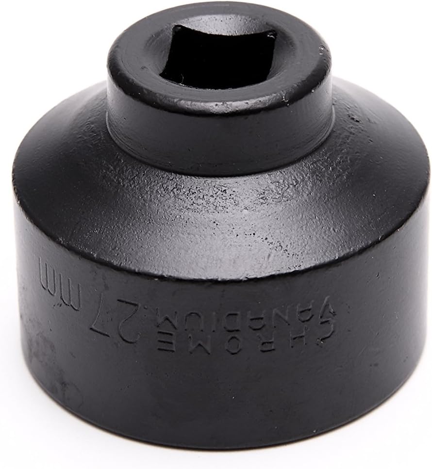 Xuchen Tools 24mm Black Car -Oil Filter Wrench Cap Socket-Chrome Vanadium Steel - Low Profile Fuel Filter Socket -Drive 3/8"