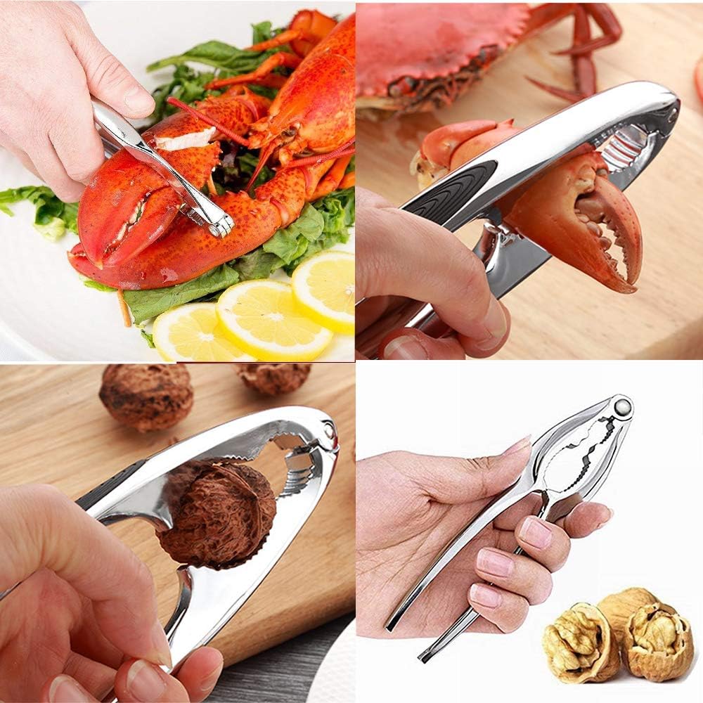 JDSUMS 15 Seafood Tools Picks Set Crackers Tools, 2 Lobster Shellers, 6 Red Picks, 1 Scissor, 6 Stainless Steel Forks for Lobster, Crab, Crawfish and Other Crustaceans - Kitchen Easy-opener Picnic Tools: Kitchen & Dining