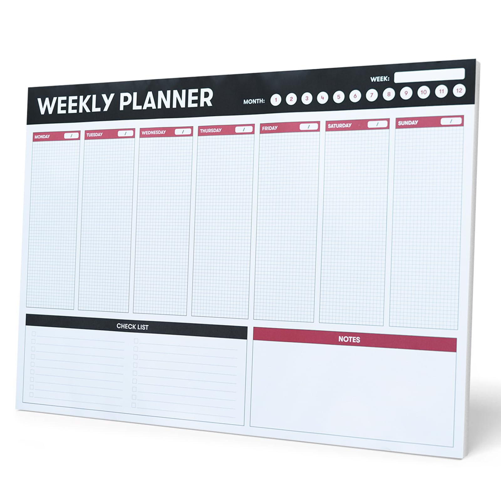 Grupo Erik Weekly Planner A3 | Undated Daily Planner Family, Desk Calendar, 54 Tear Off Pages A3 Notepad | Cute Stationery Gifts Under 10 Pounds