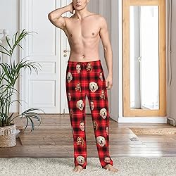 Personalized Buffalo Plaid Red Pajama Pants for Men