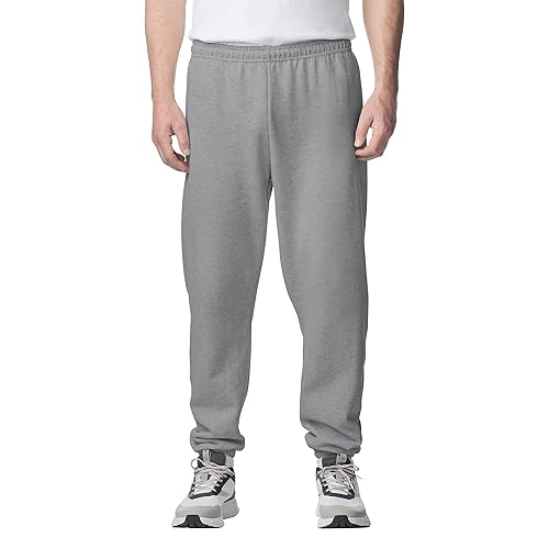 Gildan Adult Fleece Elastic Bottom Sweatpants, Style G18200, Sport Grey, Small