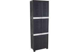 Sunnydaze 72" H Resin Garage Storage Cabinet - Garage Cabinet with Lockable Doors and Adjustable Shelves - Freestanding Utili