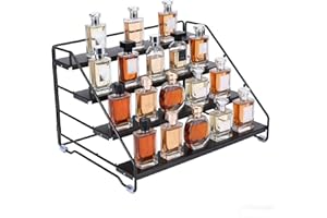 Dewsea Cologne Organizer for Men, Adjustable 4 Tier Metal Perfume & Cologne Display Riser Stand, Cologne Holder with Anti-Sli