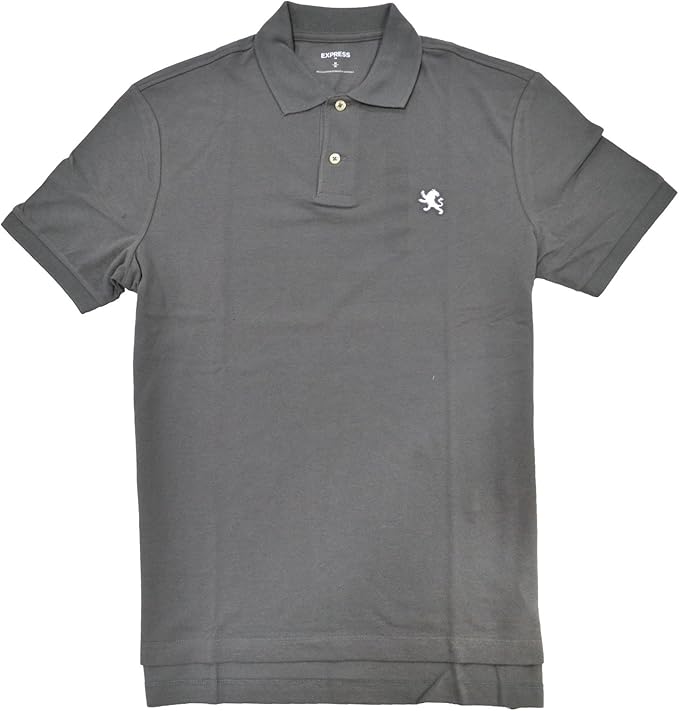 Express Mens Modern Fit Pique Polo Shirt (XL, Gray) at Amazon Men’s