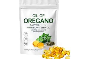 YATIME Oil of Oregano with Black Seed Oil,2-in-1 Oregano Oil Capsules Organic,6000mg Per Serving,300 Softgels,4X Strength Carvacrol & Thymoquinone,Non-GMO,Gluten Free & Immune Support