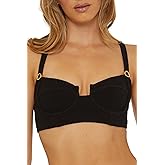 Trina Turk Womens Black Sands Underwire Bikini Top, Adjustable, Tie Back, Swimwear Separates for Women