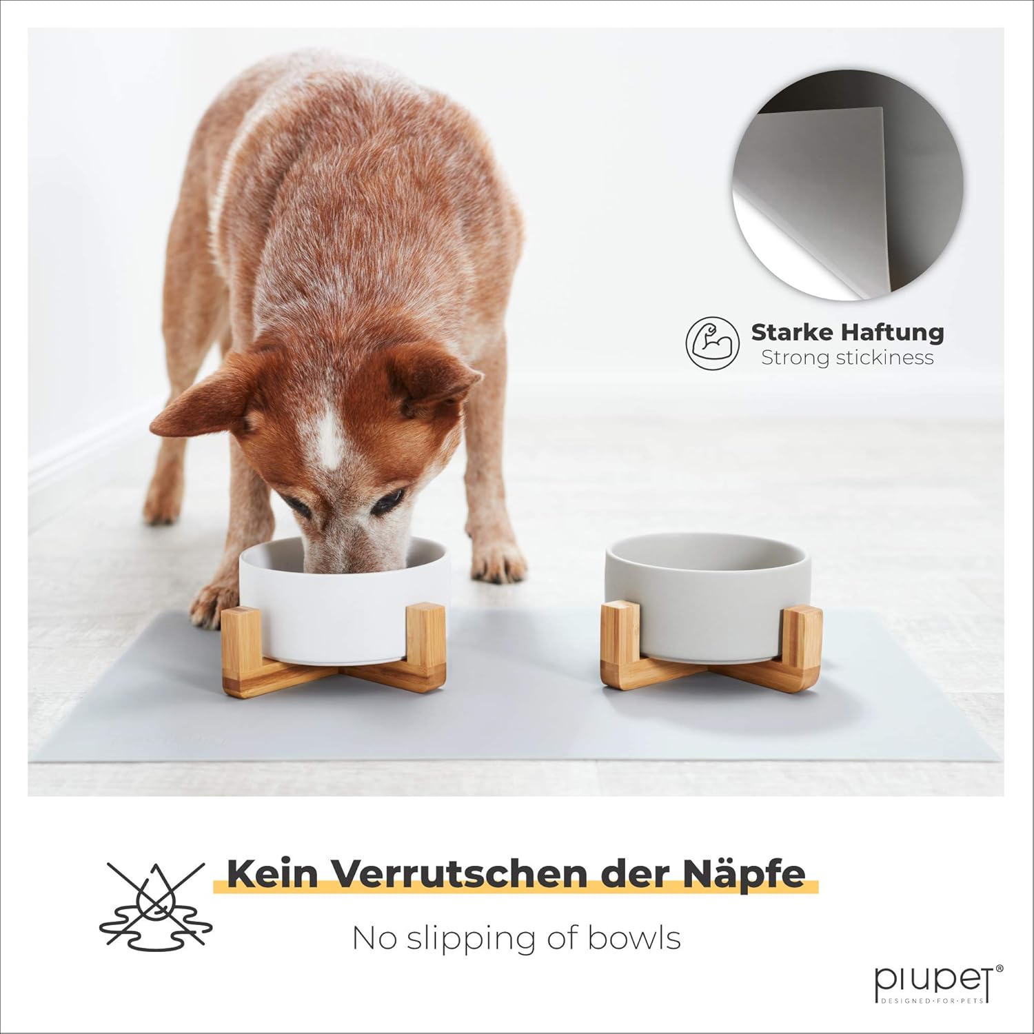 PiuPet® Pet Food Mat I 60x40cm I Waterproof mat I BPA-free I Silicone Mat I Cat Food Mat I Dog Feeding Mat I Pet Feeding Mat I cat bowl mat I Feeding Mats for Dogs - Image 3
