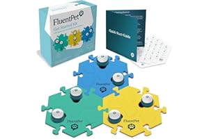 FluentPet Speak Up! Get Started Kit with Clearer Upward-Facing Sound | 6 Recordable Buttons w/Pre-Installed Batteries & 3 Hex