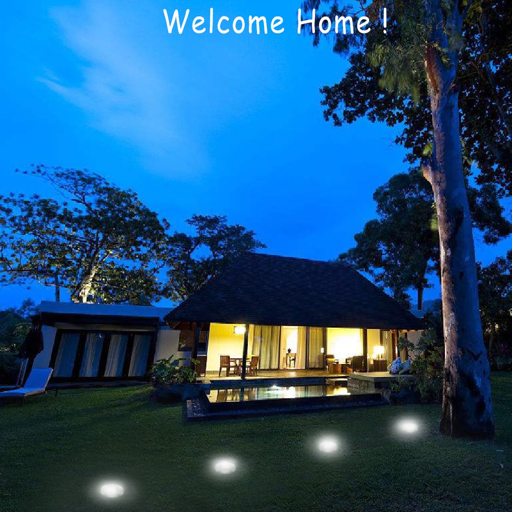 Maluokasa Solar Lights Outdoor Pathway, IP65 Water-Resist No-Wire Easy-Use Ground Light Bright 8 Pcs Led White Light for Yard Patio Path Driveway Lawn (4 Pack)