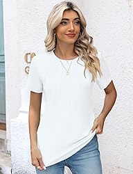 Kistore Womens Summer Tops Crew Neck Short Sleeve