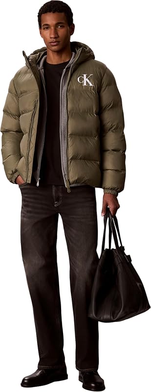 Herren Ls Ltwt Nylon Padded Hooded Puff Lv04rg513g Jacken (1 Stück), Beige (Dusty Olive), M