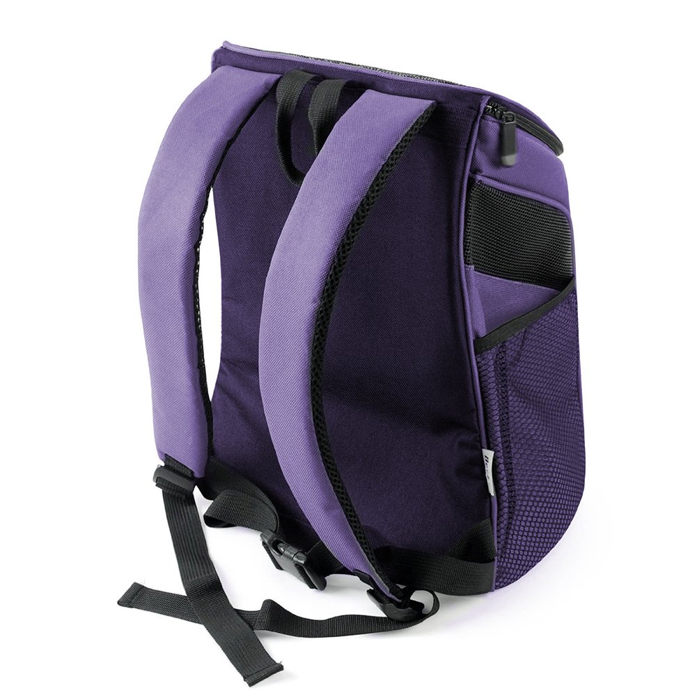 Multi-use Breathable Pet Backpack Cats and Dogs Pet bag Carrier Portable Mesh Pup Travel Dog House Airline Approved Hold Pet up to 10 lb (Purple)