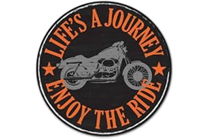 Craig Bachman 12" Round Metal Sign: Motorcycle Wall Hanger Door Hanger MD0464